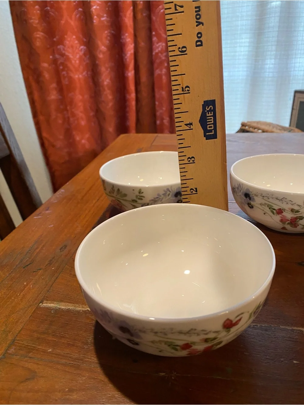 Mikasa White Dessert Bowls with Multicolor Floral Accents - Set of 5